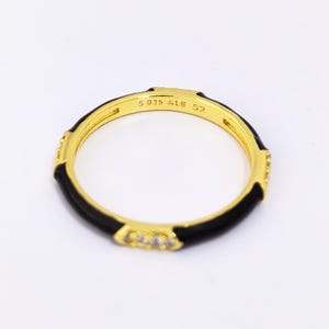 pandora me black enamel & stones ring ale