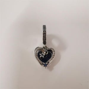 Heavenly Shooting Star Hearts Double Pandora Charm Pendant
