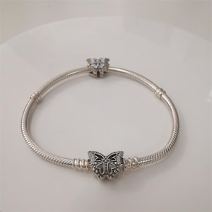 Pandora Moments Butterfly Clasp Snake Chain Bracelet
