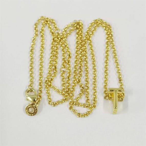 Pandora Letter T Charm Necklace