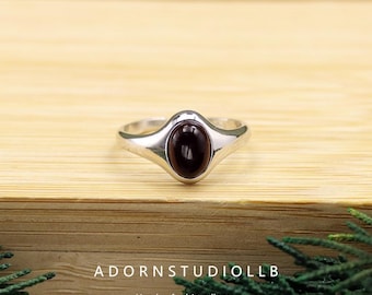 Vintage Black Onyx 925 Silver Adjustable Ring - Gothic Open Band Design