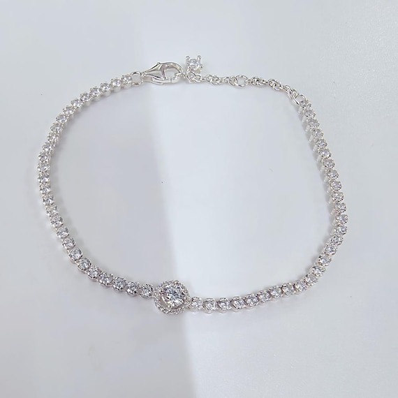 Pandora 925 Silver Sparkling Halo Tennis Bracelet