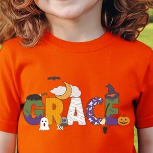 Personalized Halloween Shirt For Kids, Custom Spooky Toddler Tee, Halloween Name Shirt