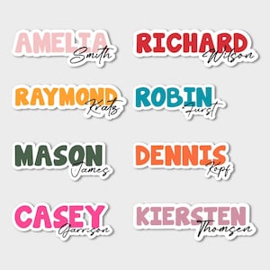 Personalized Full Name Sticker, Colorful Vinyl Laptop Sticker, Personalized Teacher Gifts, Stickers For Water Bottle