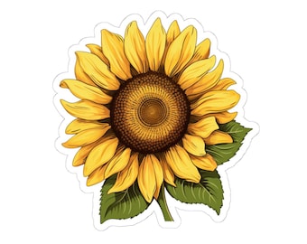Sunflower Vinyl Sticker Pack, Flower Waterproof Sticker, Aesthetic Laptop Sticker, Scrapbooking, Journaling