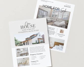 Real Estate Flyer Template: Modern Open House Design (Canva Editable)