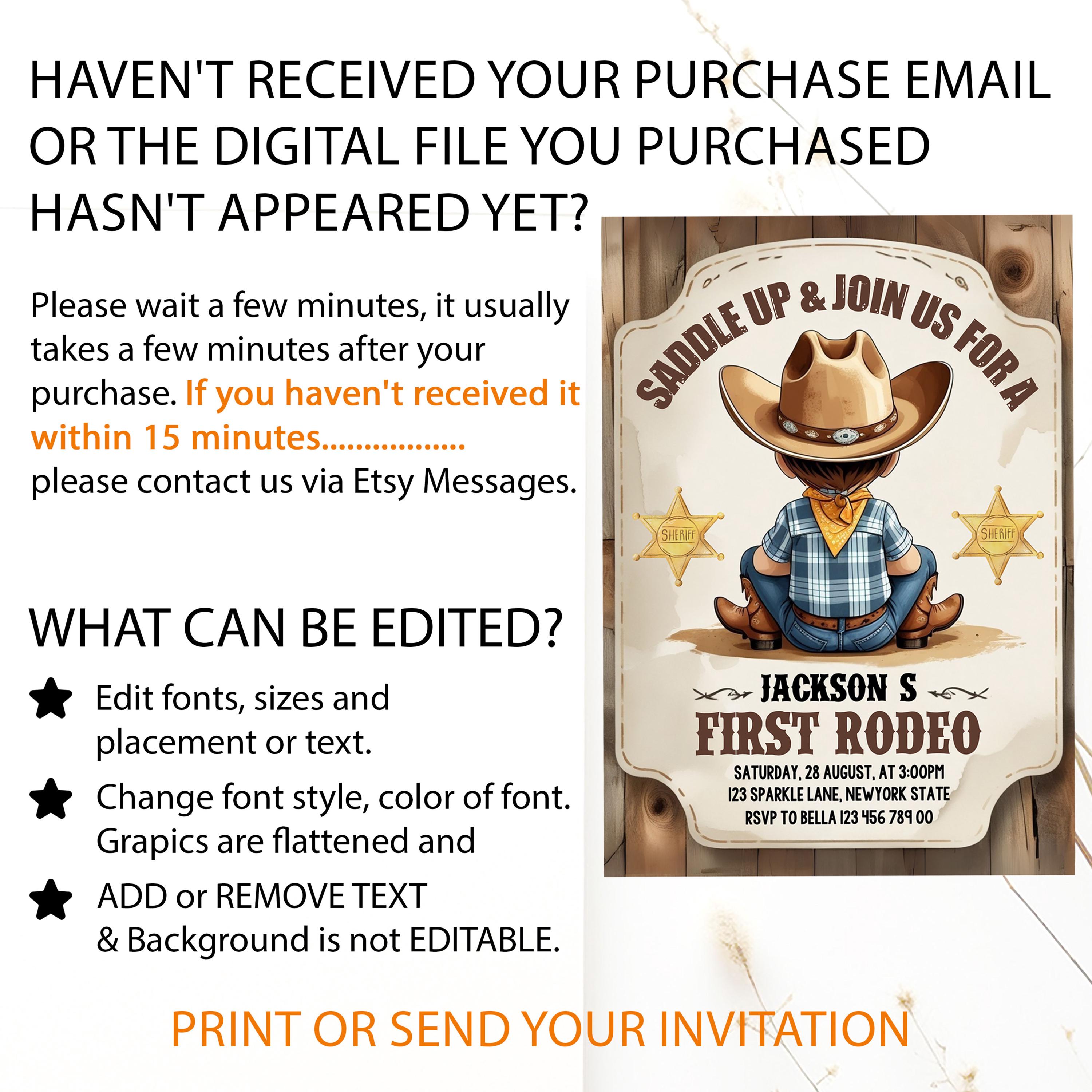 First Rodeo Invitation Template, My 1st Rodeo Invitation, Boy Cowboy ...