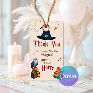 wizard birthday,gift tag,school of wizard,thank you tag,wizard,harry,Wizard Decorations,wizard party,magical birthday,Wizard Favor Tag,Wizard Label,Wizard Thank You,Magical Bundle Tag,