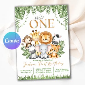Wild One Birthday Invite, 1st Birthday Digital Invite, Safari First Birthday Evite, Jungle First Birthday Evite, Jungle Animals Party WO302,Animal Party Invite,Safari Invitation,1st Birthday Safari,1st Birthday Evite,Wild One Invitation,Jungle Safari Evite,Jungle Invite,Jungle Safari Party,jungle invitation,safari invitation,zoo invitation,party animals invite,wild one birthday,