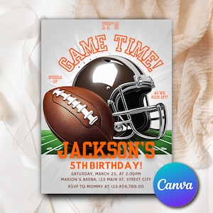 American Football Ticket Invitation, Sports Ticket Style Party Invite, Editable Football Birthday Invite, Any Age, Printable Invite FT0025