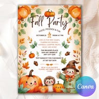 Fall Celebration Party Invitation, Neighborhood Fall Party Invitation ...