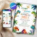 Dinosaur Birthday Party Invitation Template, Dinosaur Theme Invitation ...