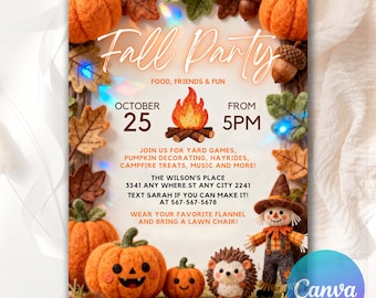 Invitación al festival de otoño, Festival de la cosecha, Folleto del festival de otoño, Invitación a la fiesta de calabazas, Invitación a la fiesta de otoño, Invitación al festival de otoño de la iglesia FF304