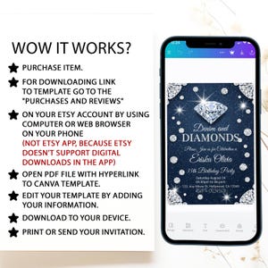 Denim birthday,Luxury invitation,Retro invitation,Denim and diamonds,Denim invitation,Diamonds invitation,Diamonds birthday,denim birthday party,digital flyer invite,jean party,diamonds and denim,Denim invite,Diamonds invite,