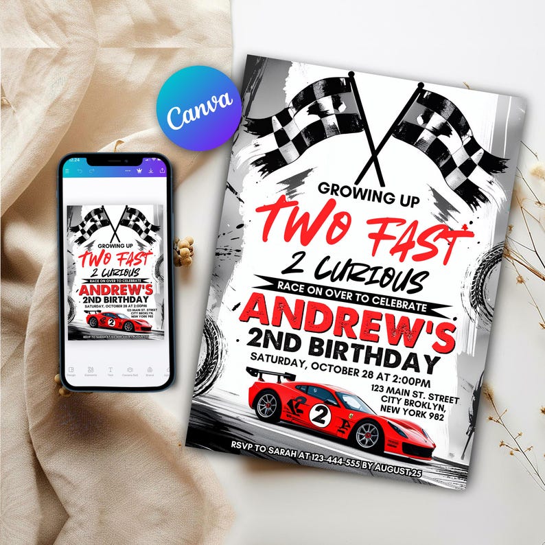 car birthday invite,race car birthday,racing car invite,Two fast Invitations,Second Birthday,growing two fast,race car invitation,Two fast Invitation,two fast too curious,cars invitation,two fast birthday,red race car,retro car invite,