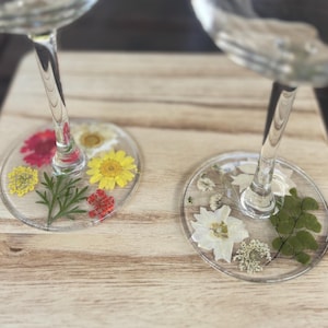 Two-Glass Bundle – Handcrafted Floral Glassware | Decoupaged Wine Glasses | Artisan Botanical Gifts | Wedding or Hostess Gift Set