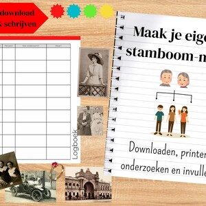 Stamboom map logboek 4 kleuren