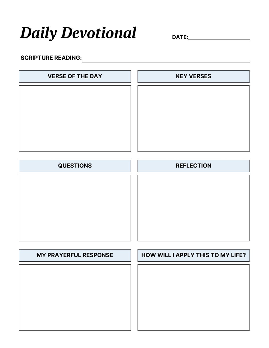 Devotional Journal Printable | Bible Study & Daily Reflection Planner ...