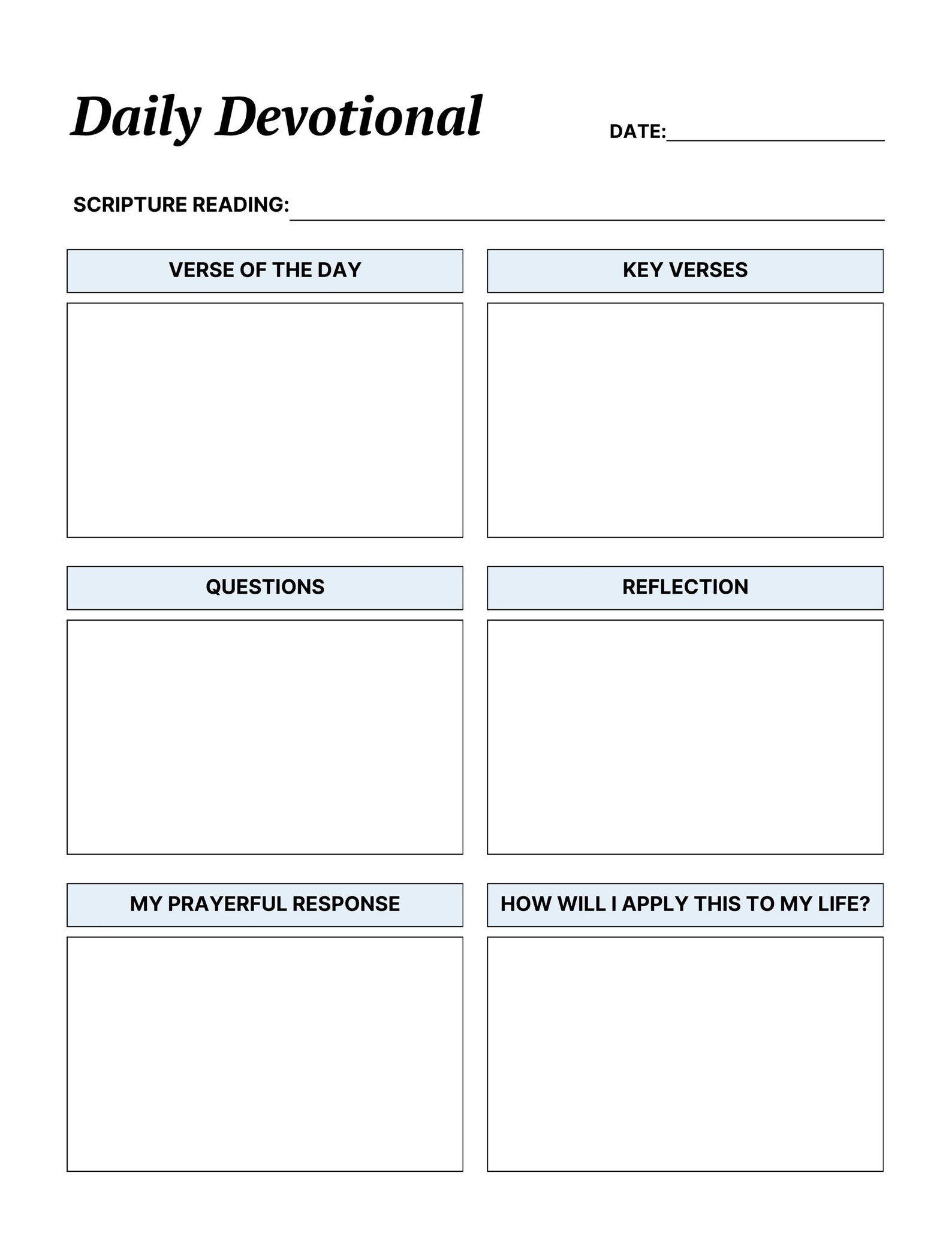 Devotional Journal Printable | Bible Study & Daily Reflection Planner ...