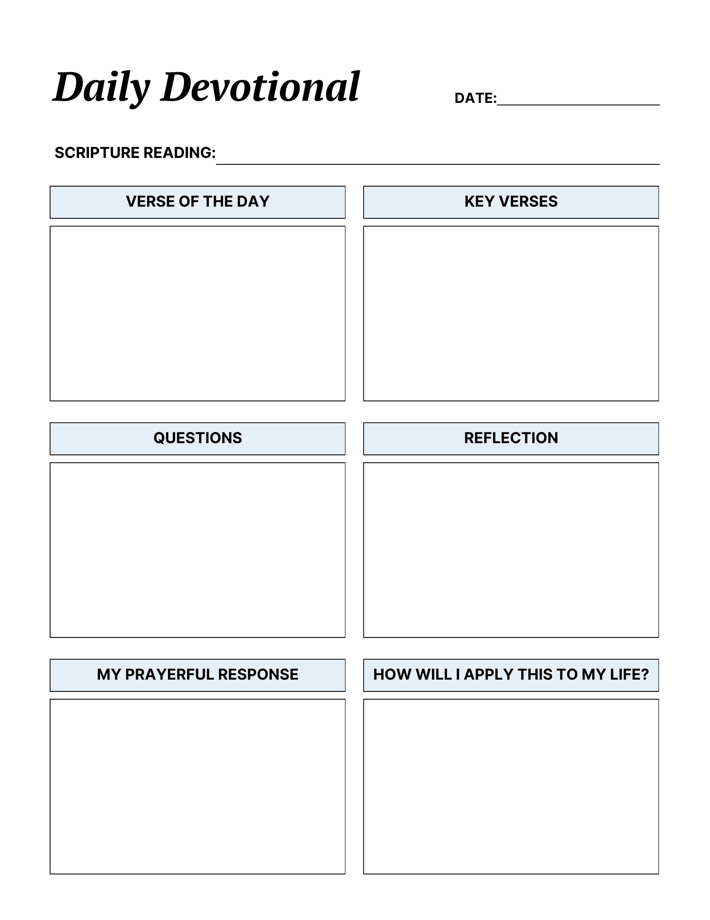 Devotional Journal Printable | Bible Study & Daily Reflection Planner ...