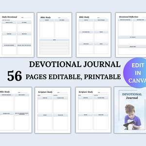 Devotional Journal Printable | Bible Study & Daily Reflection Planner | Faith Journal for Prayer,  Scripture | Spiritual Growth PDF Download