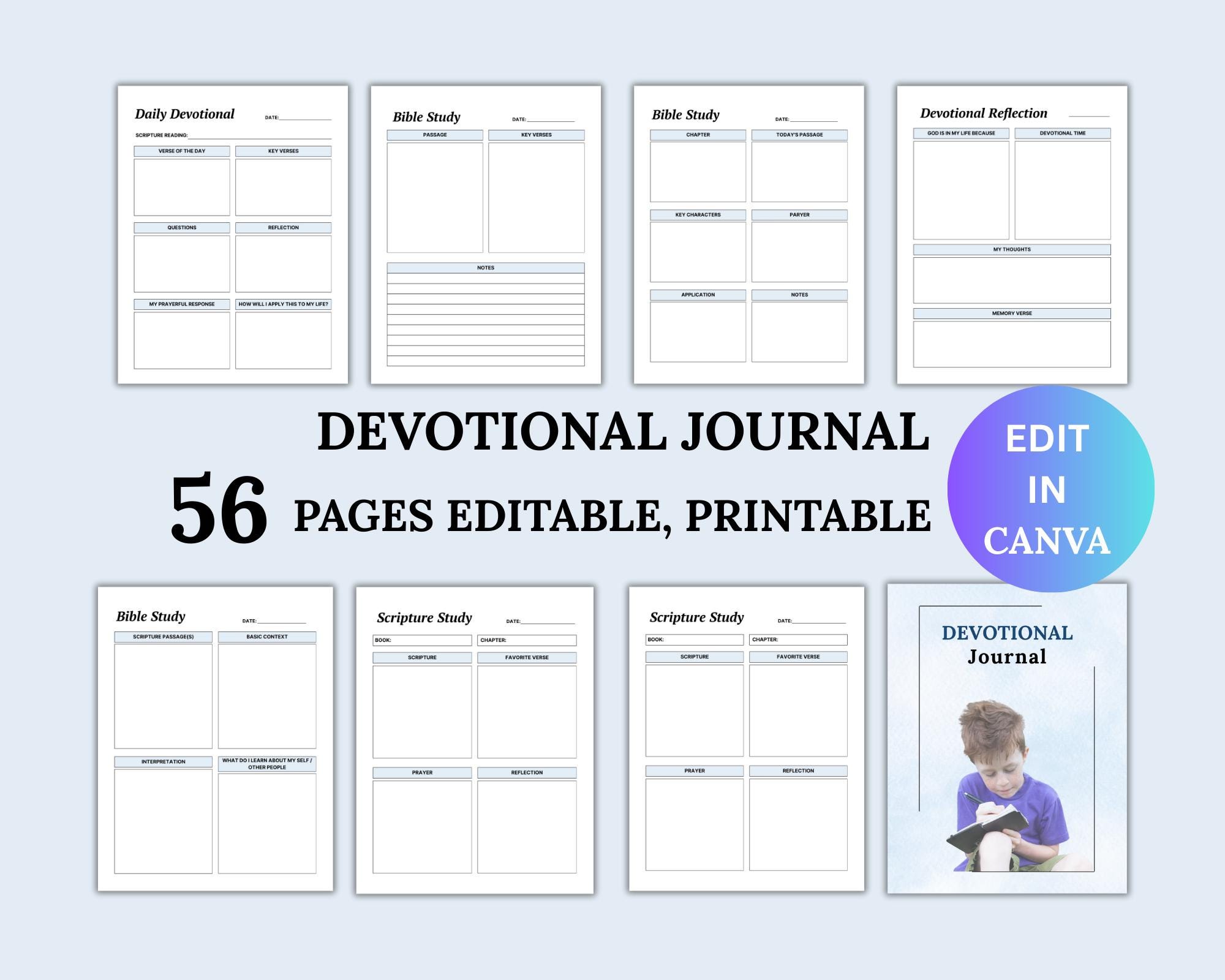 Devotional Journal Printable | Bible Study & Daily Reflection Planner ...