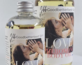 Love Pheromone Body Oil – Herb Infused Luxury Elixir 4oz, 8oz