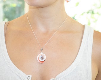 Seashell Earrings and Necklace on Sterling Silver Chain Set