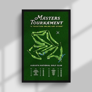 Torneo Masters – Poster della mappa del percorso di Augusta National