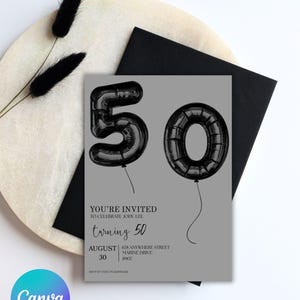 Digital 50th Birthday Invitation, 50th E-Invite, 50th Birthday Evite, 50th Party Invitation, Digital 50th Invitation, Digital Invitation