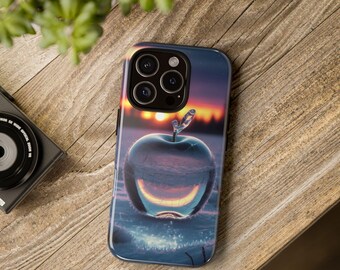 Surreal Apple Sunset Phone Case, Fantasy Art iPhone case, Dreamy Nature Phone Cover, Aesthetic Samsung case, Glossy or Matte Finish, Magsafe