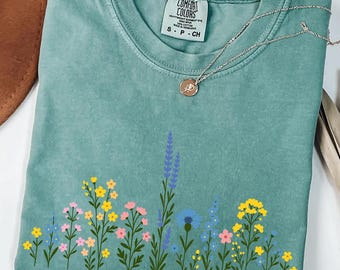 Comfort Colors® Wildflower Shirt | Floral Cottagecore Shirt | Nature Lover Shirt | Botanical Shirt | Plant Lover Tees | Gift For Women
