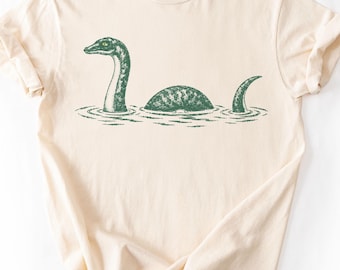Loch Ness Monster Shirt, Comfort Colors Vintage Nessie Graphic Tee, For Cryptid Lovers
