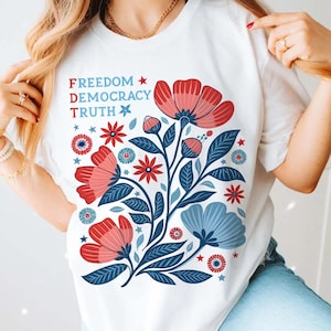 Subtle Anti-FDT Flowers Shirt| F*ck Donald Trump Tshirt | Floral FDT Gift | Funny Political Meme Shirt | Protest Shirt | Feminist Gift