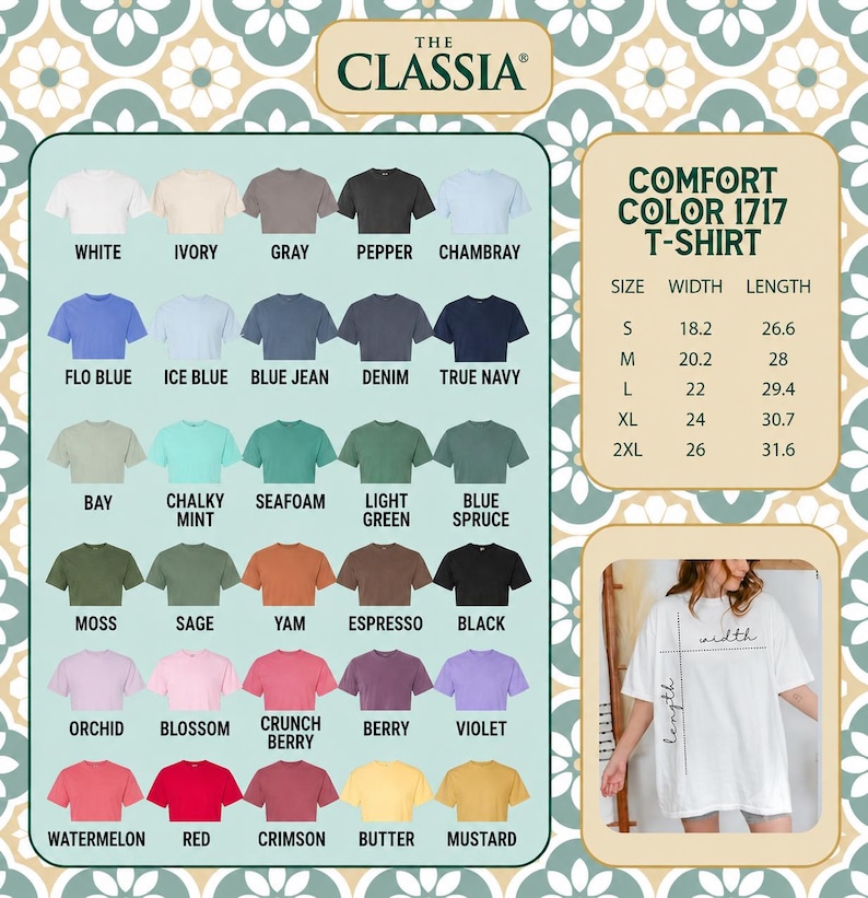 Comfort Colors color chart