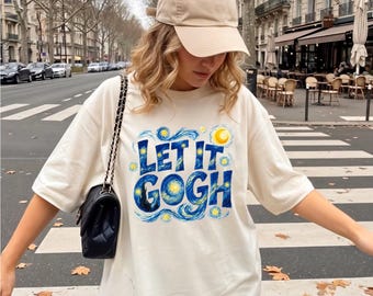 Let It Gogh Shirt, Van Gogh Inspired Celestial Art Top, Painterly Museum Graphic Tee