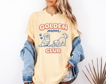 Golden Retriever Mom Club Shirt, Two Dog Illustration, Pet Owner Tee