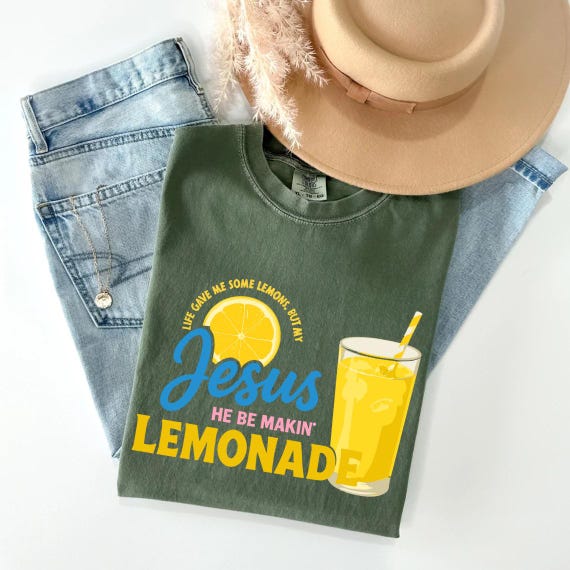 Comfort Colors Jesus Lemonade Shirt: Faith-Based Graphic Tee