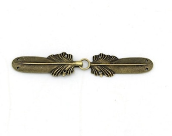 Feather Cloak Clasp in Antique Brass or Silver