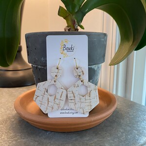 Winter Wheat Cork on Leather Earrings