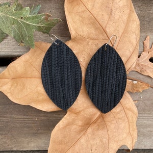Black Leather Earrings