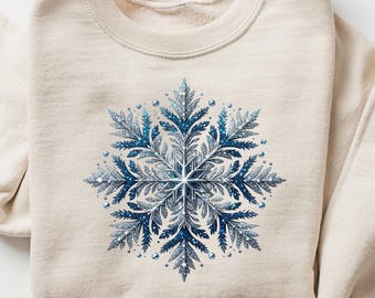 Snowflake Winter Christmas Sweatshirt, Snowflake Sweater, Snowflake Christmas Hoodie, Womens Christmas Sweater, Winter Snowflake Sweatshirt