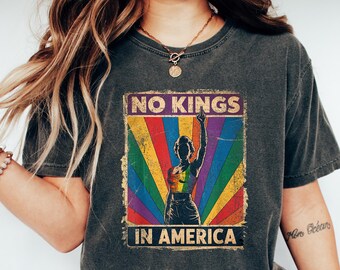 NO KINGS Shirt, Anti Authoritarian Protest Shirt, No Kings In America Shirt, Political Democracy Tee, Democracy Not Monarchy Shirt