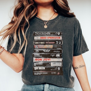 80's Rock Cassette Shirt Gift For Music Lover, Vintage Music Band Sweatshirt, Retro Cassette Tapes T-Shirt, Old School Music Band Clothing