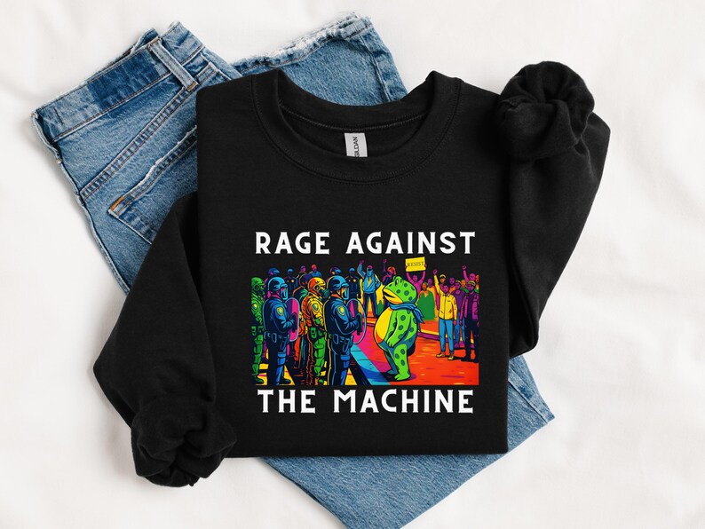 Rage Against The Machine Sweatshirt - Portland Frog Protest - Anti Fascism - Anti Trump Shirt - Protest Meme - Activist Sweatshirt bild 6