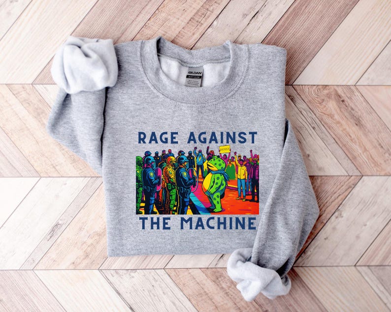 Rage Against The Machine Sweatshirt - Portland Frog Protest - Anti Fascism - Anti Trump Shirt - Protest Meme - Activist Sweatshirt bild 4