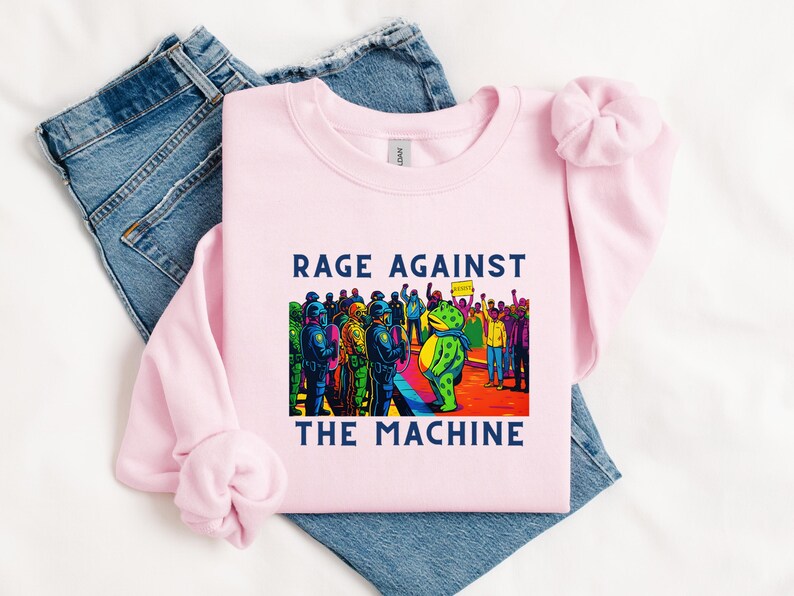 Rage Against The Machine Sweatshirt - Portland Frog Protest - Anti Fascism - Anti Trump Shirt - Protest Meme - Activist Sweatshirt bild 5