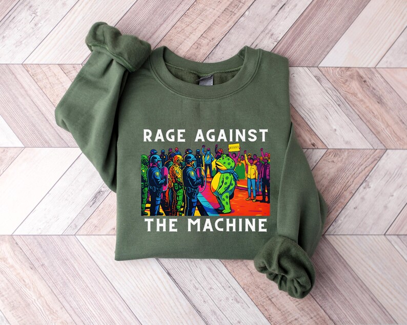 Rage Against The Machine Sweatshirt - Portland Frog Protest - Anti Fascism - Anti Trump Shirt - Protest Meme - Activist Sweatshirt bild 2