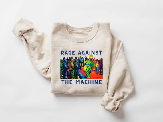 Rage Against The Machine Sweatshirt - Portland Frog Protest - Anti Fascism - Anti Trump Shirt - Protest Meme - Activist Sweatshirt