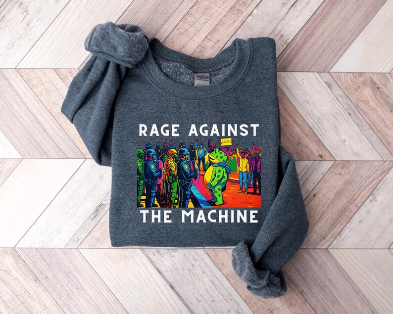 Rage Against The Machine Sweatshirt - Portland Frog Protest - Anti Fascism - Anti Trump Shirt - Protest Meme - Activist Sweatshirt bild 3
